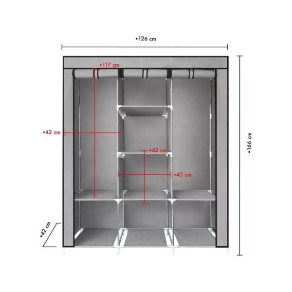 armario plegable 3 columnas con tela