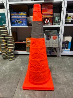 cono vial 70 cm plegable cinta reflectiva